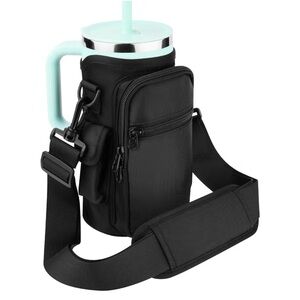 Water Bottle Carrier Bag for Hydro Flask 40/32oz Tumbler Phone Pocket Nylon NWOT